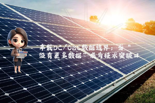 车载DC/OBC数据边界：当“没有更多数据”成为技术突破口