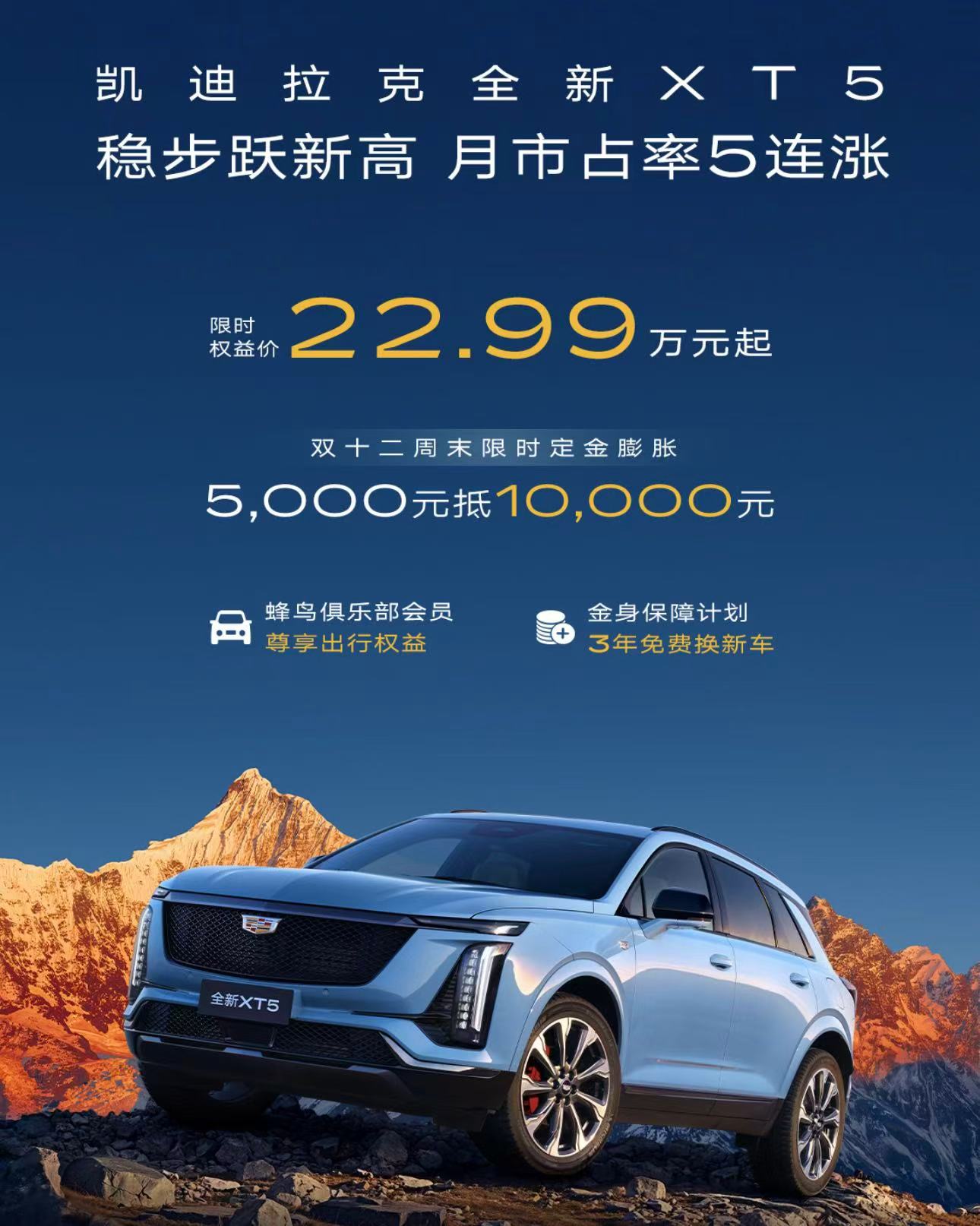 市占率五连涨，全新XT5双十二限时惊喜价22.99万元起，年末抄底良机来了！